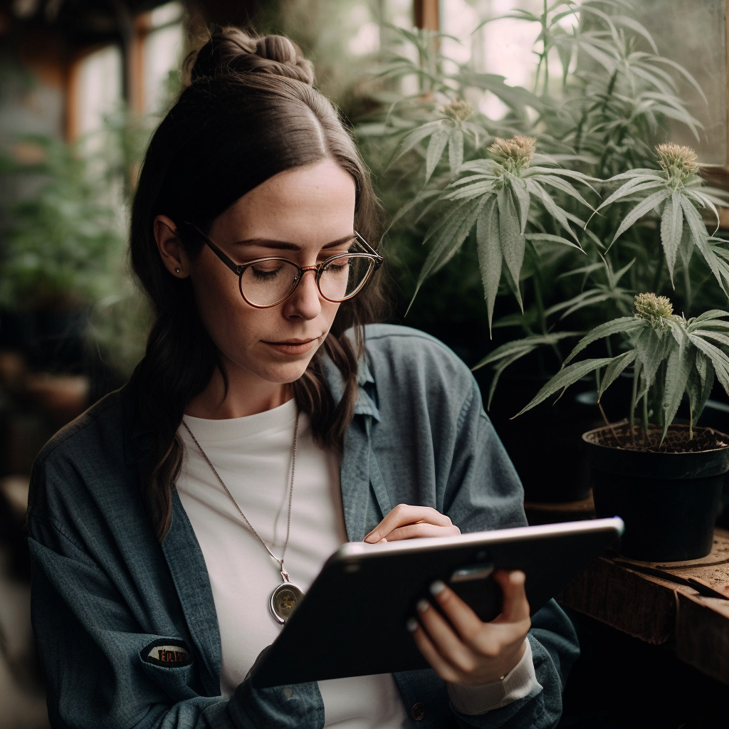 Women in the cannabis industry working with METRC Track and Trace Compliance Software